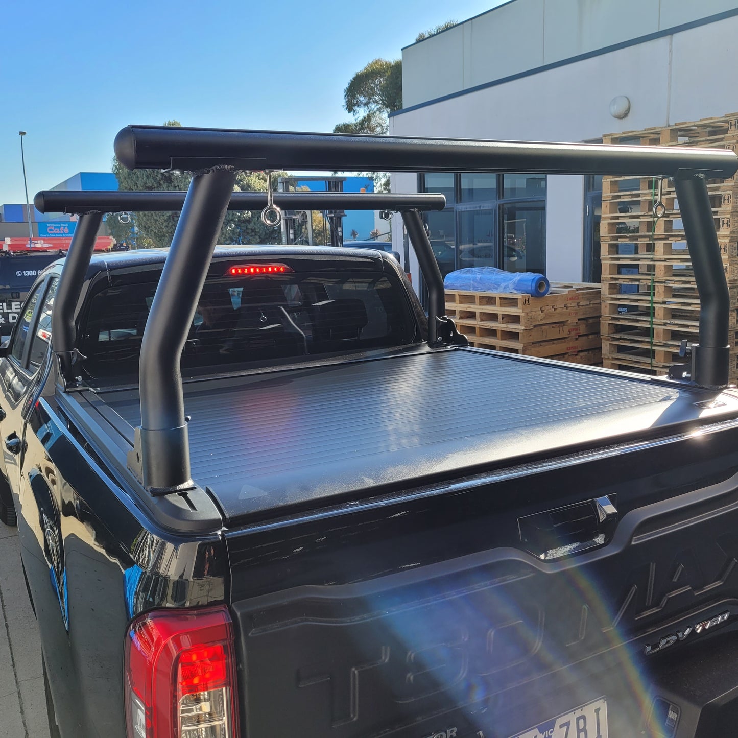 Rear Mounted Ladder Rack In Black For all Utes – Flat Top Products au