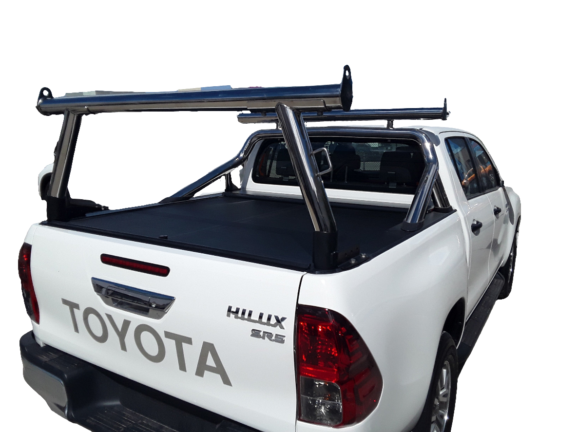 Sports Bar Ladder Rack extension In Black All Utes – Flat Top Products au